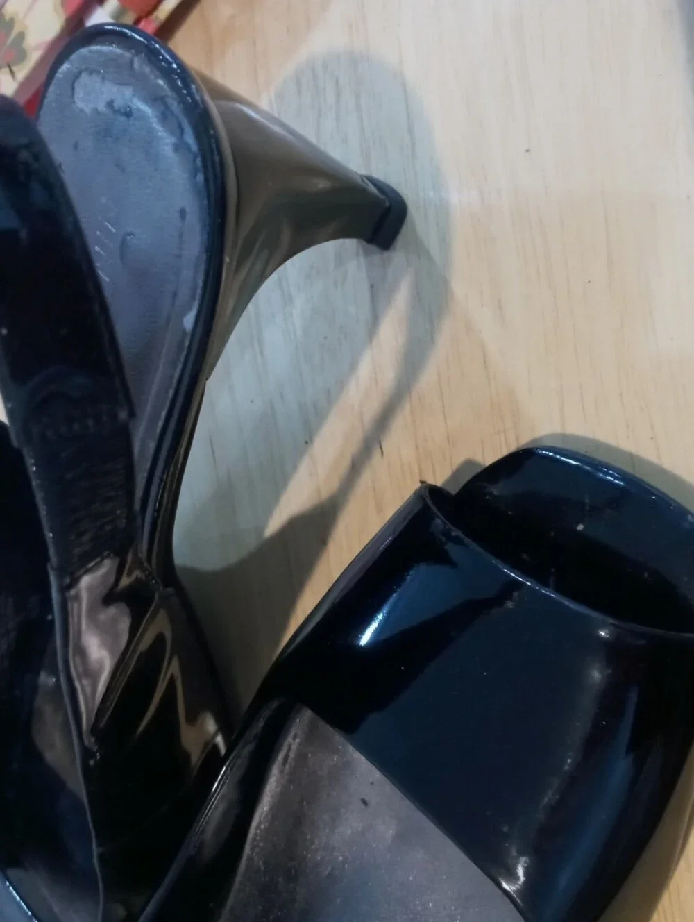 Nine West Black Patent Peep-Toe High Heels